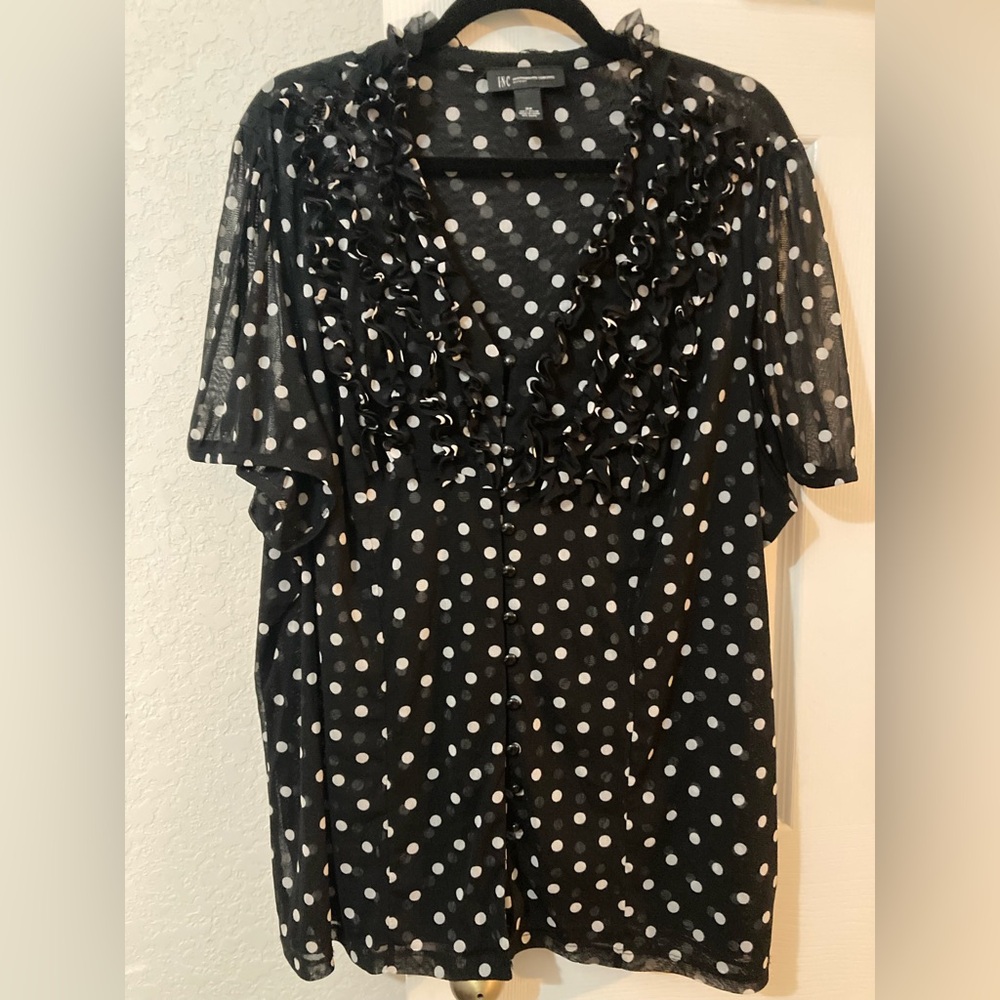 INC International Concepts Women's Polka Dot Top Women size 3X - Picture 7 of 9